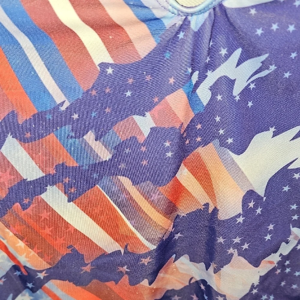 GK Patriotic Star and Stripe Leotard Size Large